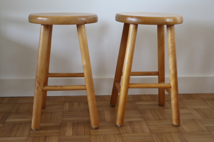 2 tabourets hêtre 455mm