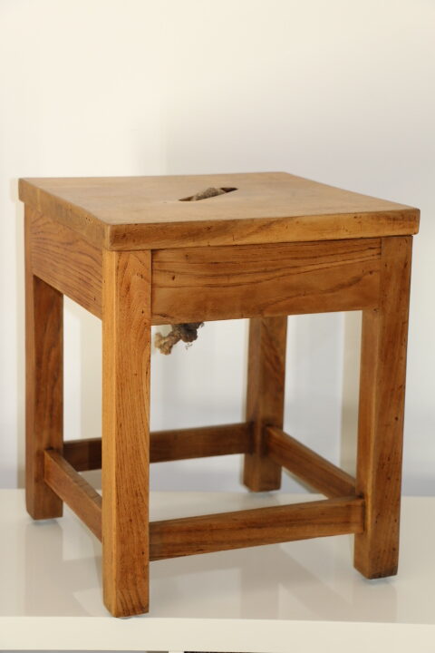 Tabouret chêne corde années 50