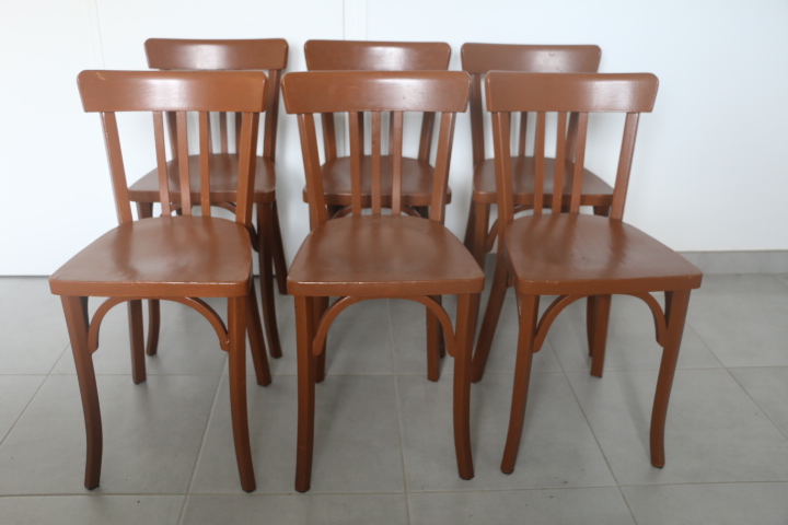 6 chaises BAUMANN N°27 marron