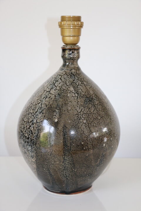 Pied de lampe céramique boule 1970
