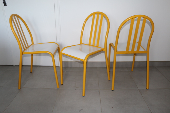 3 chaises style Mallet-Stevens adulte jaune