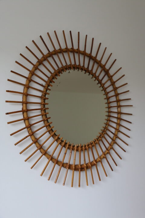 Miroir en rotin « sorcière » XXL 700mm (RESERVE)