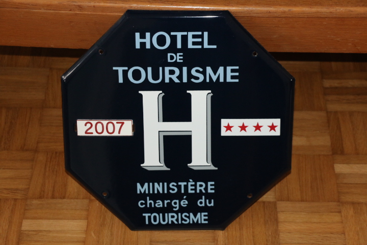 Plaque émaillée « hôtel de tourisme » 4 étoiles