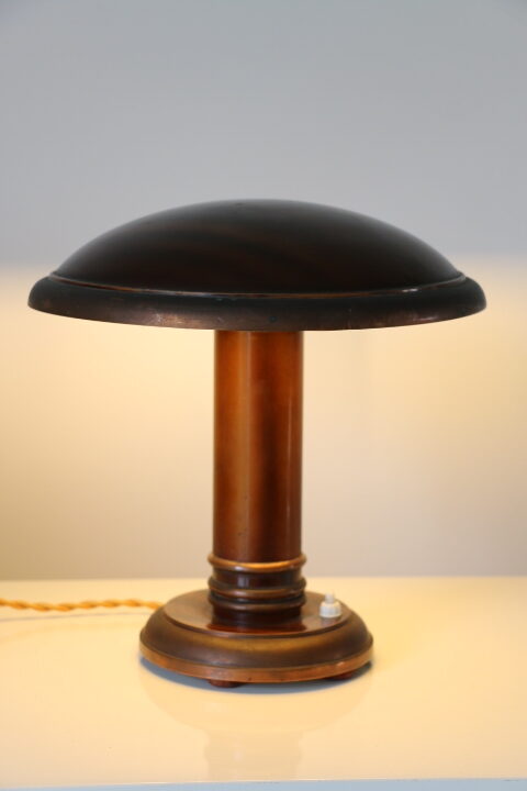 Lampe champignon cuivre vers 1940