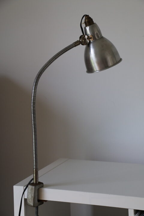 Lampe à étau chromée 1950