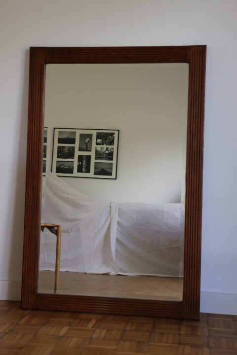 Miroir biseauté bois rainuré 1280mm (RESERVE)