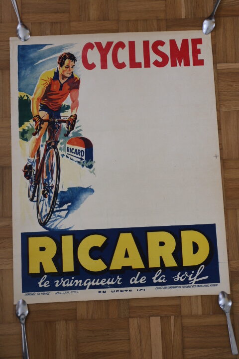 Affiche Ricard cyclisme 1960