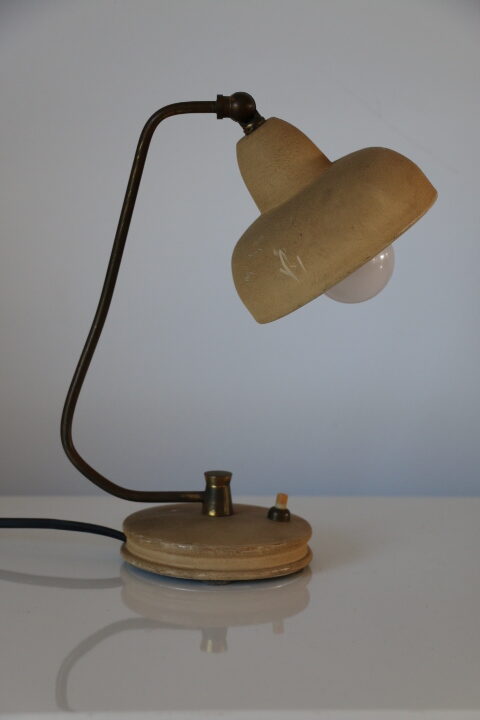 Mini lampe laiton beige 1950 