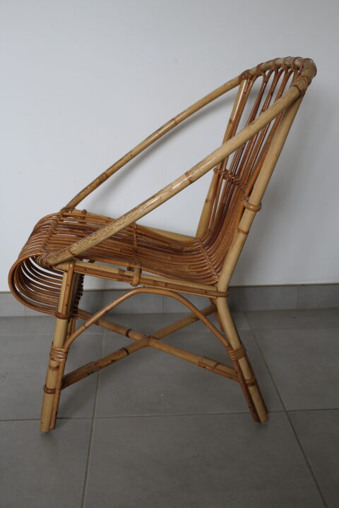 Fauteuil rotin adulte 1960 