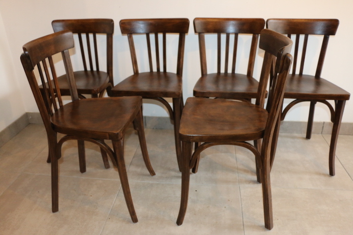 6 chaises BAUMANN N°27 foncées (RESERVE)