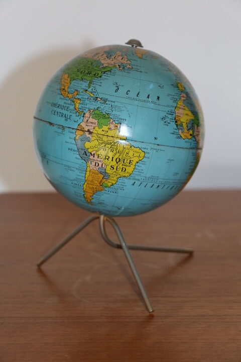 Mini globe terrestre acier TARIDE 1960