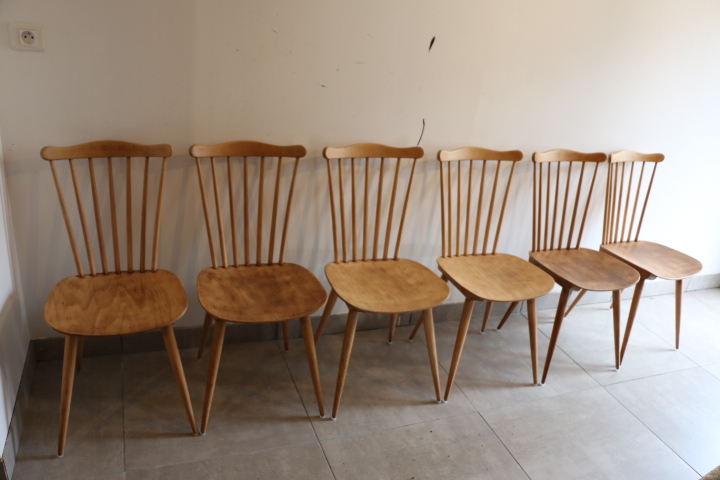 6 chaises BAUMANN V5 hêtre clair (RESERVE)
