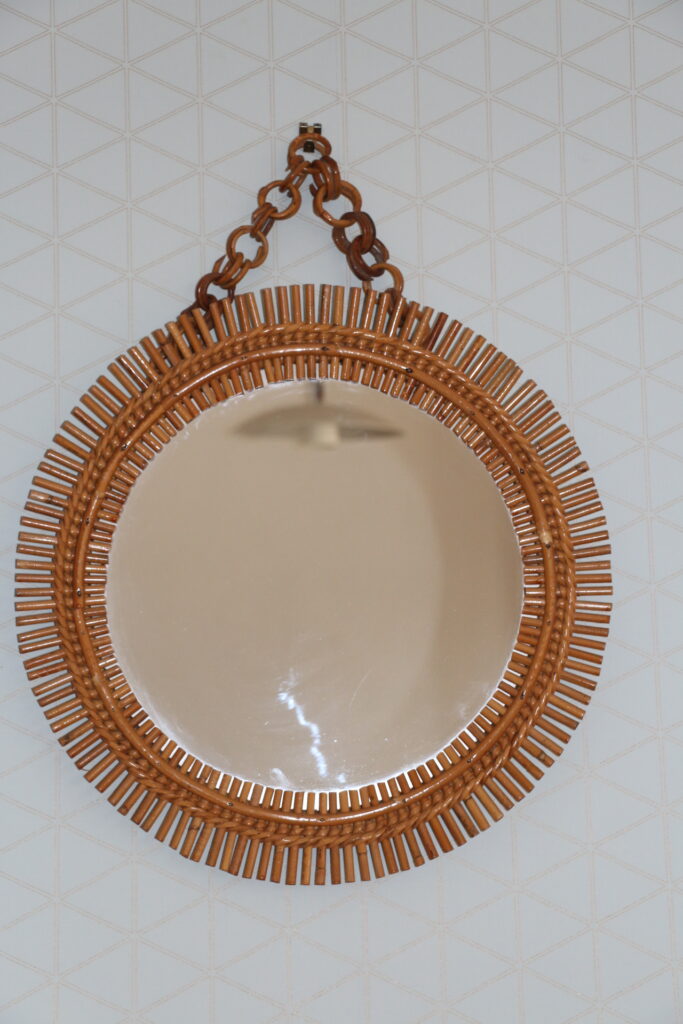 Miroir rotin soleil 530mm
