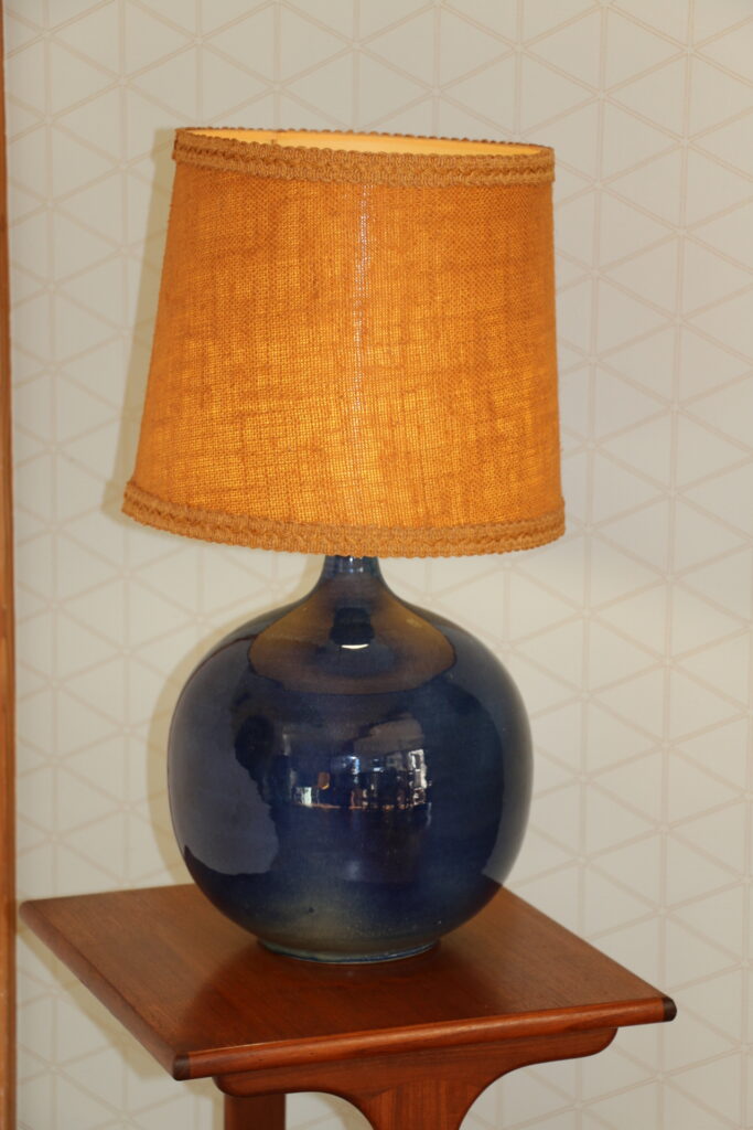 Pied de lampe céramique bleu 350mm