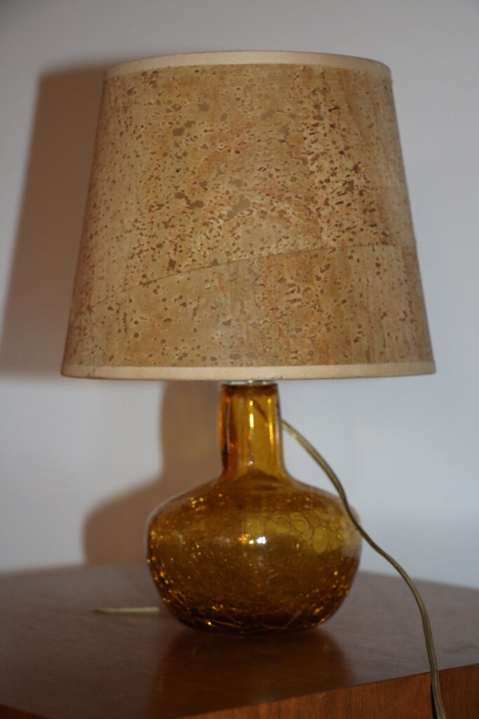 lampe verre craquelé (avec abat-jour)