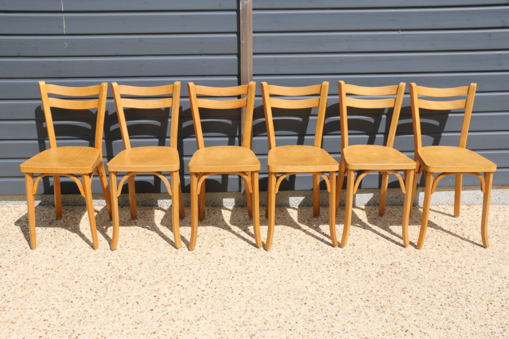 6 chaises Baumann N°19 hêtre clair