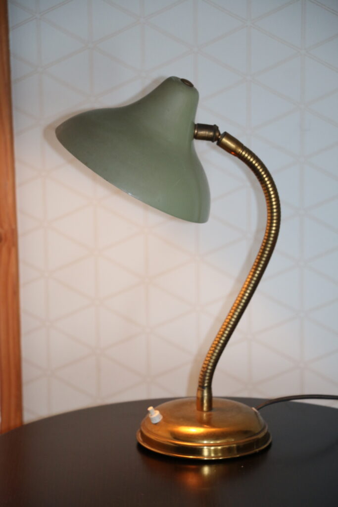 Lampe à poser laiton verte 420mm