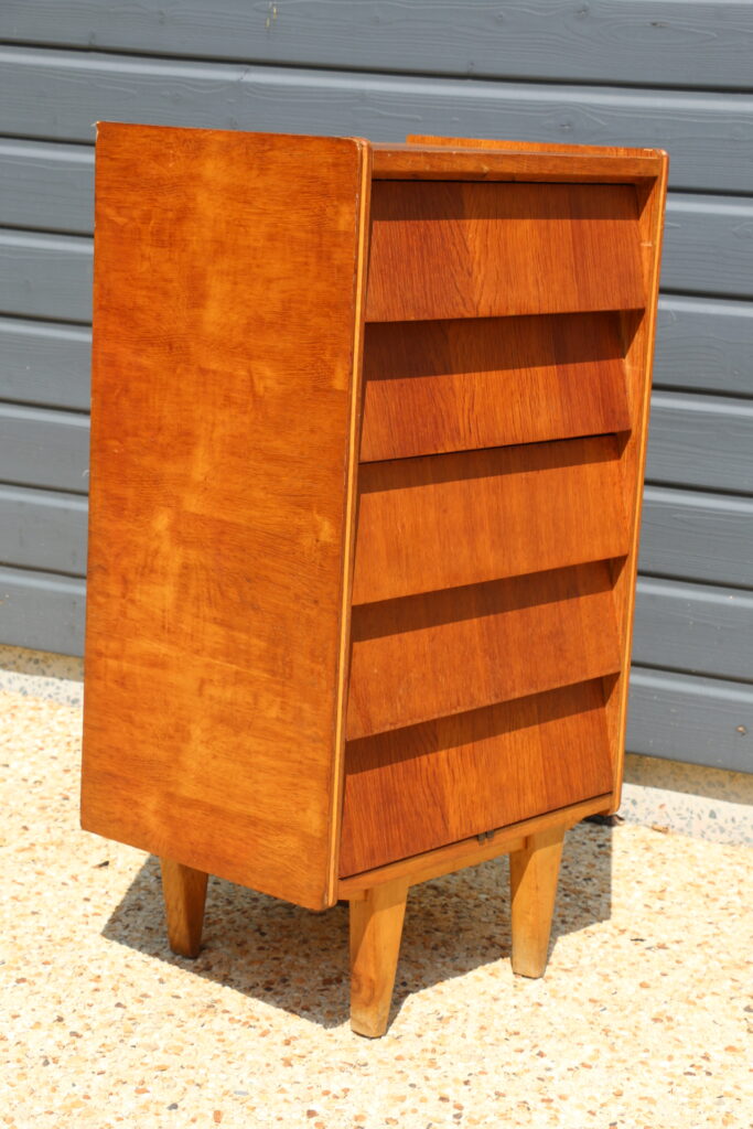 Chiffonnier foncé 5 tiroirs années 50